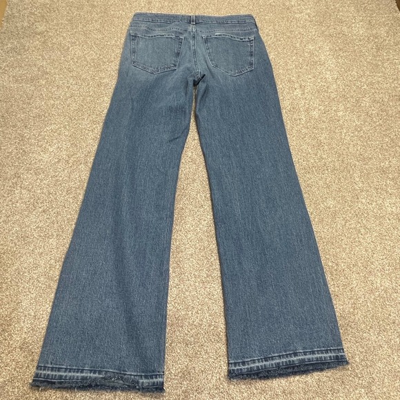 Hollister womens baggy loose fit Grunge sz 4L high waist blue jeans gorpcore - Picture 2 of 12